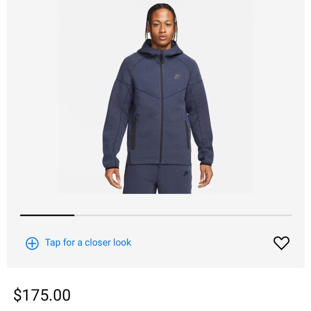 Mens Large Navy Nike Tech Sweater/Jacket